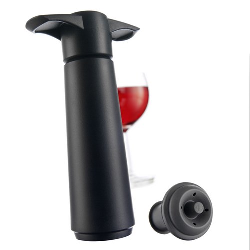 Vacuvin Wine Saver - Black Pump & 2 Stoppers - Award-Winning
